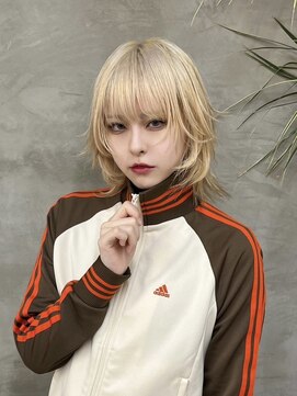 キイ 原宿 表参道(K.e.y) シャギーウルフ/ホワイトベージュ