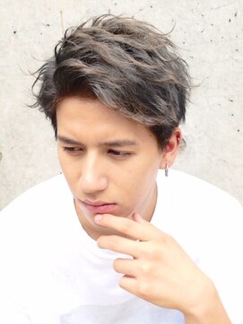 メンズヘアトーキョー(MEN'S HAIR TOKYO) サイドパートショート/アップバング/アッシュブラウンハイライト
