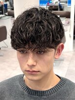 オーシャントーキョー 仙台(OCEAN TOKYO) 黒髪ショート刈り上げマッシュスパイラルパーマビジネス眉毛仙台