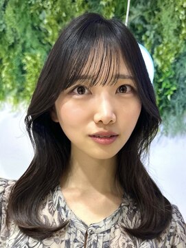 ビューブルー 亀戸錦糸町(VIEW BLUE) 美髪カールアッシュグレー韓国レイヤーロングセミディ顔周り前髪