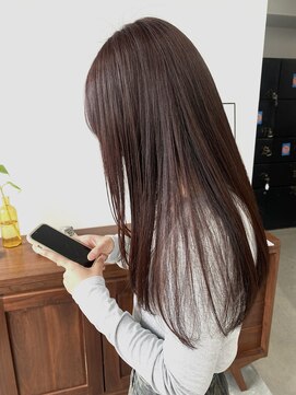 ヘアー アイス 御器所本店(HAIR ICI) ブリーチなしカラーカシスレッド秋カラー冬カラーレイヤ