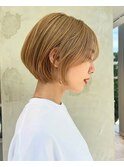 丸みの綺麗なリップラインショートボブ白金目黒
