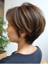 テーラヘアー 守谷店(TELA HAIR)&nbsp;ショートボブ　ハイライト　白髪ぼかし【TELA HAIR守谷店】