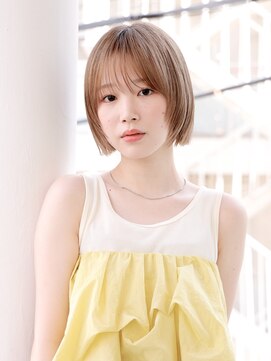 エムスラッシュ 本牧(M.SLASH) 切りっぱなし/透けバング/パールベージュ/ミニボブ/本牧