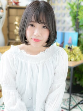 カバーヘア ブリス 戸田公園西口店(COVER HAIR bliss) ダークアッシュフレンチガーリーミニボブb戸田公園20代30代40代!