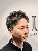 王道アップバングツーブロックビジネススタイル/銀座<理容室>