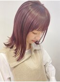 透明感ケアブリーチ*チェリーレッドカラー1/心斎橋&難波&なんば