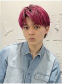 ナチュラルマッシュシースルーニュアンスセンターパート刈り上げ
