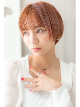 カバーヘア ブリス 志木南口駅前店(COVER HAIR bliss) 透明感カラーピンクベージュ艶感小顔丸みショートZ志木20代30代