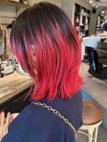 ロリム(RorriM)&nbsp;フェイスレイヤー　外ハネ　ファイヤーレッド　ダブルカラー