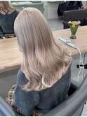 10997艶髪マロンベージュ韓国風巻きミルクティーベージュロング
