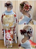 ルーズアップで華やかに