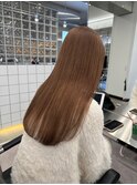 ミルクティーベージュピンクベージュケアブリーチくびれボブ
