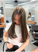 ブリーチなしダブルカラーレイヤーカットミルクティーベージュ