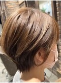 30代40代◎小顔見せ丸みショートボブ×艶髪