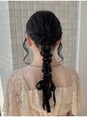 【亜衣莉】結婚式ヘア/横浜ヘアアレンジ/編み下ろし/ローポニー