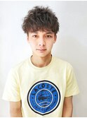 ハードパーマツーブロックマッシュスタイル