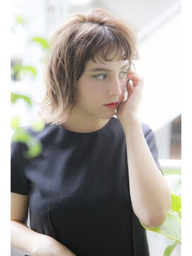 ミエル ヘア 新宿(miel hair) 〈mielhair新宿〉オン眉 ボブ 前髪カット 透明感