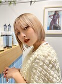 ダークアッシュ/ミディアムレイヤーカット［髪質改善/縮毛矯正］