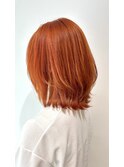 ブリーチ/オレンジ/レイヤーカット/くびれヘアー