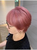 ケアブリーチ　50代　ペールピンク　脱白髪染め
