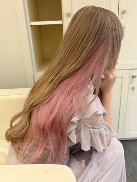 ベレーザ 渋谷神南(Beleza) 10287ブリーチ&インナーカラーホワイトブロンドホワイトピンク