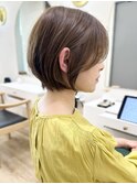 say.ホワイトグレージュミニウルフチェリーブラウンショートボブ