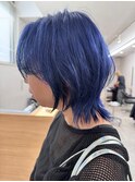 ネイビーブルー×ウルフカット8/14