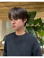 サーリー(SURLY)&nbsp;シースルーマッシュセンターパートピンパーマニュアンスパーマ