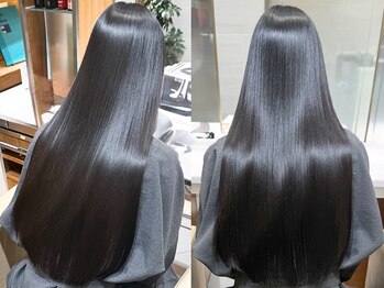 ピークアブー 銀座中央通り(PEEK-A-BOO)の写真/髪質に合わせたダメージレス縮毛矯正で、憧れの地毛風シルエットへ導きます◎