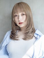 アルバム 新宿(ALBUM SHINJUKU) レイヤーカットレイヤーロングカーキベージュ_F0153
