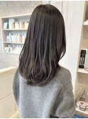 福山市Caaryふんわりレイヤーロングヘアチョコレートグレージュ