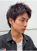 メンズショート/アップバングショート/メンズカット/赤髪短髪