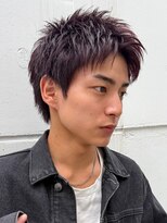 グリーンミドル(GREEN middle)&nbsp;メンズショート/アップバングショート/メンズカット/赤髪短髪