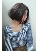 【nanuk】暗めなプラチナミントカラー◇毛先重めライトボブ