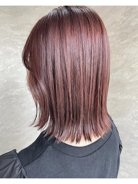 フラッグ ヘアー 天神西通り店(Flag HAIR) ボブ・ピンク・イルミナカラー