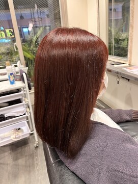 ヘアーアンドメイクアップ ケー インターナショナル 神楽坂(Ke' International) ブリーチなし暖色カラーの大人かわいいオレンジブラウンstyle