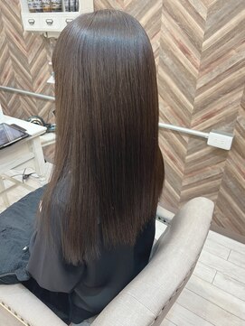 ヘアメイクゼロ 坂戸駅前店(hairmake zero) カット+酸性ストレート+ケラウオーターTR グレージュカラー 20代