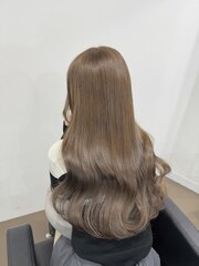切りっぱなしボブ/エアリーロング/美髪/ピンクブラウン/髪質改善