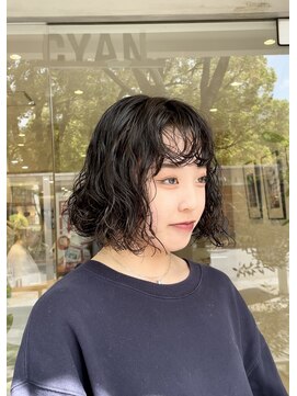 シアン 矢場町店(CYAN.) ボブパーマ×黒髪×初めてのパーマ