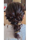 20代30代大人可愛いお呼ばれスタイル編みおろしグレージュ