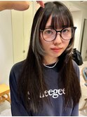 顔周りにポイントブリーチカラー