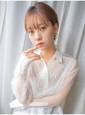 プチショート＃くびれヘアアプリコットオレンジハイライトカラー