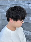 シャドウパーマカットパーマ波巻きスパイラルウルフショート