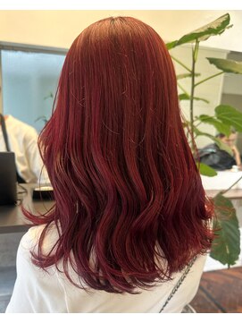 ラレイ ハラジュク(Lalei harajuku) 【白石】ブリーチなしチェリーレッド暖色艶カラー原宿