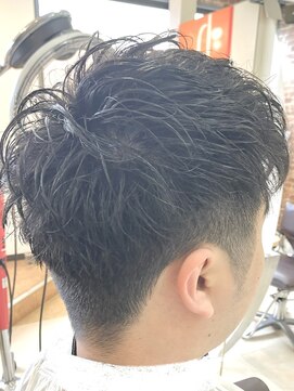 カットハウス はさみの部屋 メンズ/カット/カラー/くせ毛/ダークブルーカラー/アップバング