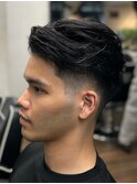 黒髪スキンフェード刈り上げショートフェード高松バーバー