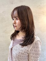 フェイバー 警固店(FAVOR) レイヤーカット/セミロング/コーラルベージュ/パーソナルカラー