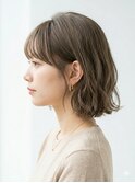ゆるふわボブパーマ毛先パーマ外ハネ大人可愛い