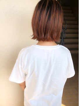 ヘアーリゾートレガロ 八尾店(Hair Resort regalo) BOB × ピンクオレンジ バレイヤージュ